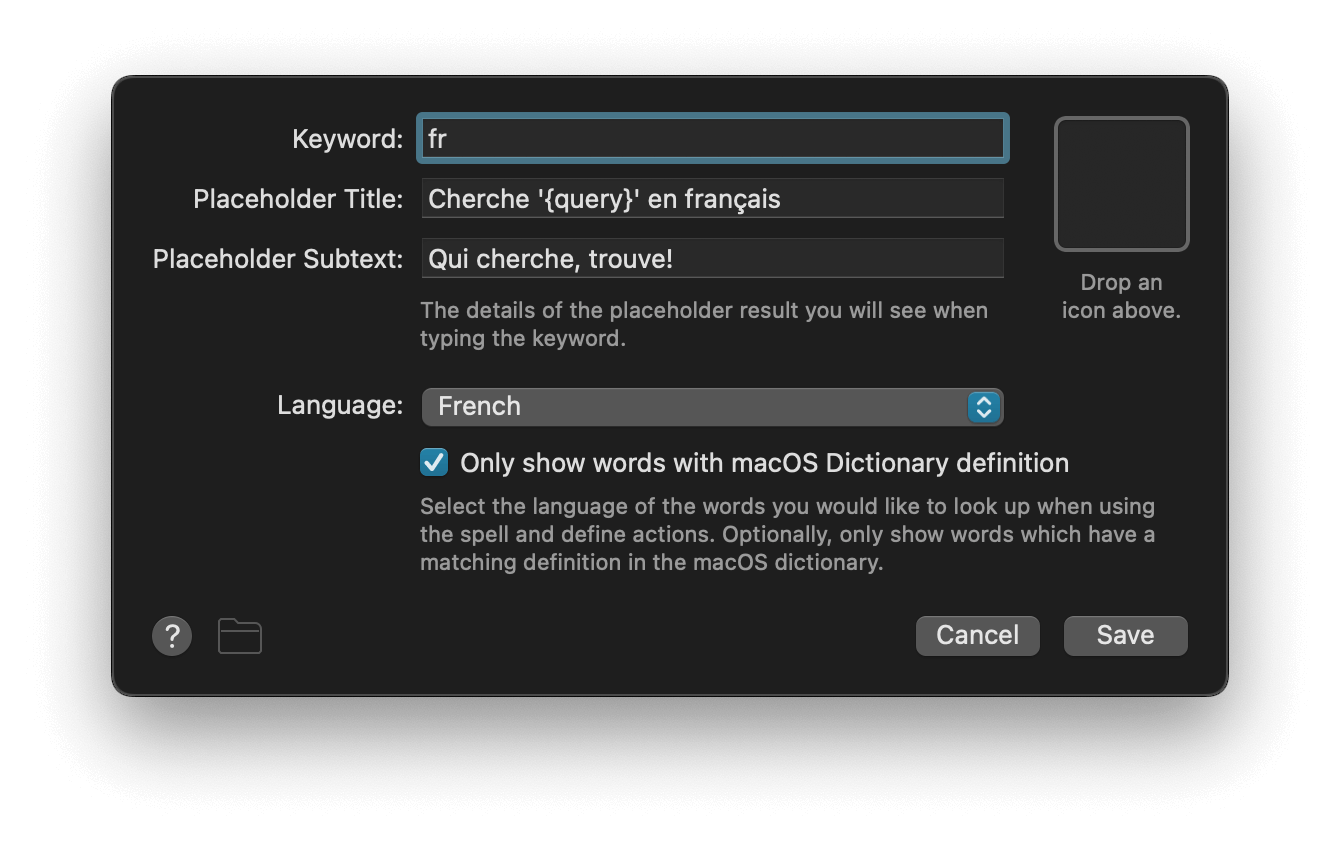 Set your keyword and any placeholder text