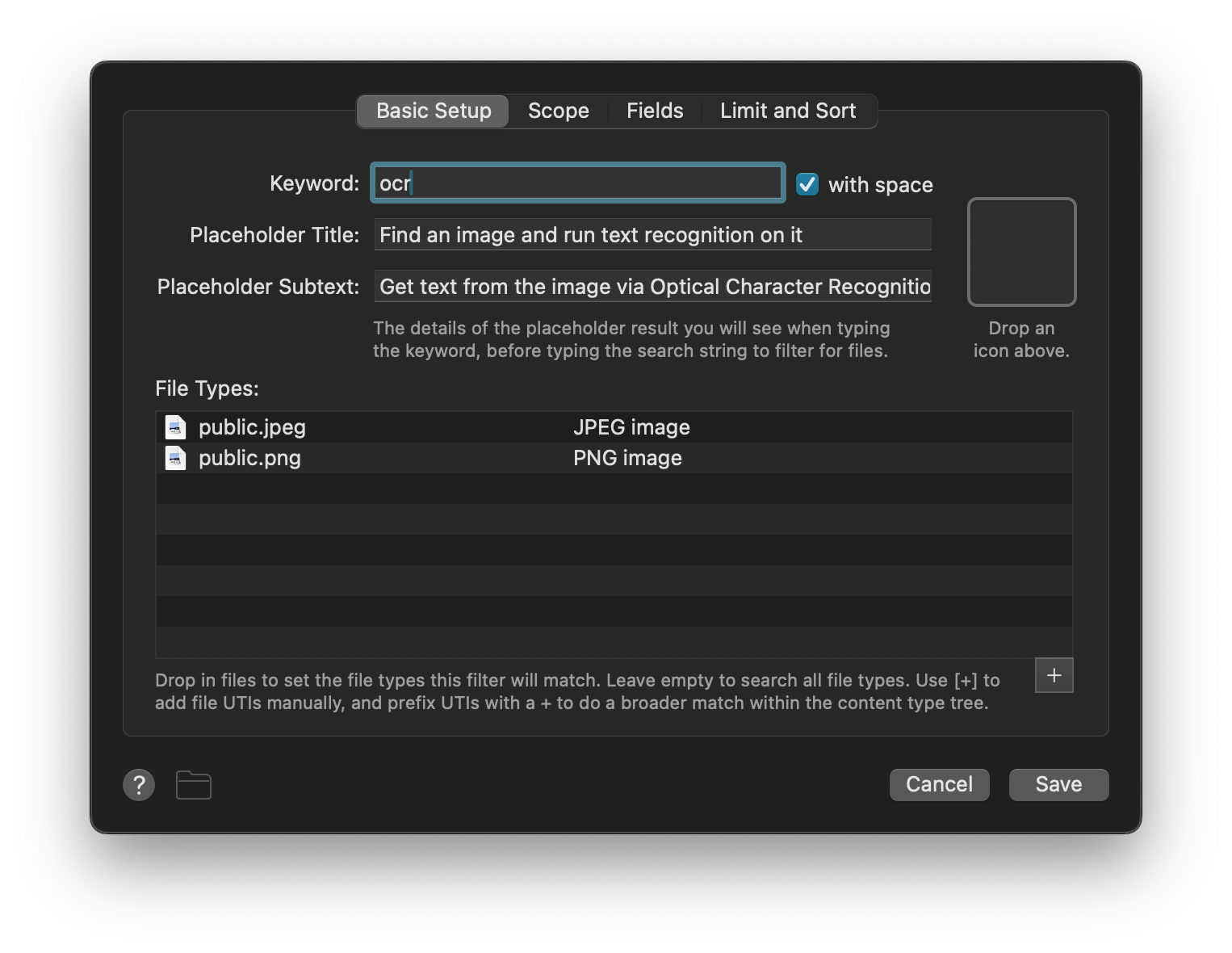 File Filter configuration
