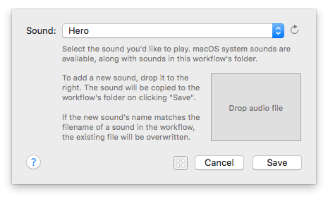 Play Sound configuration