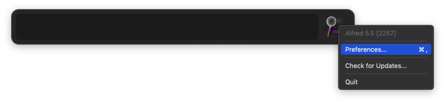 Right-click the bowler hat