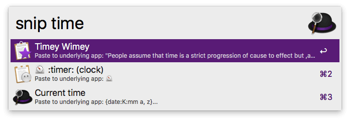 Using the snip keyword
